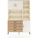 Dienni Hyperion Dolap 9 Raflı 4 Çekmeceli 3 Kapaklı 132X44X195 Aytaşı-Aytaşı/çam - Krem