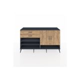 Dienni Hyperion Konsol 2 Raflı 2 Çekmeceli 4 Kapaklı 176 x 44 x 99 cm Antrasit - Çam