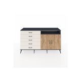 Dienni Hyperion Konsol 2 Raflı 5 Çekmeceli 2 Kapaklı 176 x 44 x 99 cm Aytaşı - Antrasit - Çam