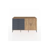 Dienni Hyperion Konsol 2 Raflı 5 Çekmeceli 2 Kapaklı 176 x 44 x 99 cm Çam - Antrasit - Çam