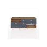 Dienni Hyperion Konsol 2 Raflı 7 Çekmeceli 220x44x99 Çam-Çam/Antrasit