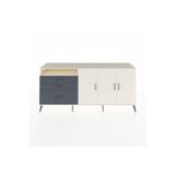 Dienni Hyperion Konsol 3 Raflı 2 Çekmeceli 3 Kapaklı 220 x 44 x 99 cm Aytaşı - Antrasit - Aytaşı