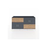 Dienni Hyperion Konsol 3 Raflı 2 Çekmeceli 4 Kapaklı 176x44x99 Antrasit-Çam/Antrasit