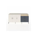 Dienni Hyperion Konsol 3 Raflı 3 Çekmeceli 3 Kapaklı 220 x 44 x 99 cm Aytaşı - Aytaşı - Antrasit
