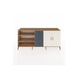 Dienni Hyperion Konsol 3 Raflı 4 Çekmeceli 2 Kapaklı 220 x 44 x 99 cm Çam - Aytaşı - Antrasit
