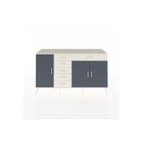 Dienni Hyperion Konsol 3 Raflı 6 Çekmeceli 3 Kapaklı 176 x 44 x 99 cm Aytaşı - Aytaşı - Antrasit