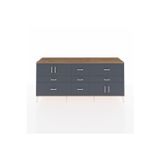Dienni Hyperion Konsol 3 Raflı 7 Çekmeceli 4 Kapaklı 220 x 44 x 99 cm Çam - Antrasit