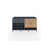 Dienni Hyperion Konsol 4 Raflı 2 Çekmeceli 2 Kapaklı 176x44x99 Antrasit-Antrasit/Çam