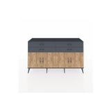 Dienni Hyperion Konsol 4 Raflı 2 Çekmeceli 8 Kapaklı 176 x 44 x 99 cm Antrasit - Antrasit - Çam
