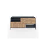 Dienni Hyperion Konsol 4 Raflı 5 Çekmeceli 3 Kapaklı 220 x 44 x 99 cm Antrasit - Çam