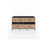 Dienni Hyperion Konsol 4 Raflı 5 Çekmeceli 4 Kapaklı 176 x 44 x 99 cm Antrasit - Çam