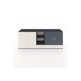 Dienni Hyperion Konsol 4 Raflı 6 Çekmeceli 2 Kapaklı 220 x 44 x 99 cm Antrasit - Aytaşı - Antrasit