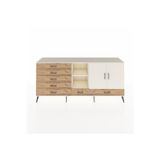 Dienni Hyperion Konsol 4 Raflı 6 Çekmeceli 2 Kapaklı 220 x 44 x 99 cm Aytaşı - Çam - Aytaşı
