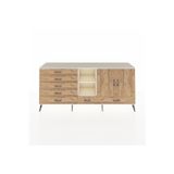 Dienni Hyperion Konsol 4 Raflı 6 Çekmeceli 2 Kapaklı 220 x 44 x 99 cm Çam - Aytaşı