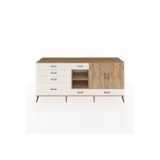 Dienni Hyperion Konsol 4 Raflı 7 Çekmeceli 2 Kapaklı 220 x 44 x 99 cm Çam - Aytaşı - Çam