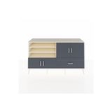 Dienni Hyperion Konsol 5 Raflı 1 Çekmeceli 4 Kapaklı 176 x 44 x 99 cm Aytaşı - Antrasit