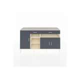 Dienni Hyperion Konsol 5 Raflı 2 Çekmeceli 3 Kapaklı 176 x 44 x 99 cm Antrasit - Aytaşı