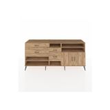 Dienni Hyperion Konsol 5 Raflı 2 Çekmeceli 4 Kapaklı 220 x 44 x 99 cm Çam - Çam
