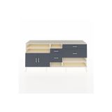 Dienni Hyperion Konsol 5 Raflı 2 Çekmeceli 4 Kapaklı 220x44x99 Antrasit-Aytaşı