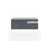 Dienni Hyperion Konsol 5 Raflı 2 Çekmeceli 5 Kapaklı 220 x 44 x 99 cm Aytaşı - Antrasit