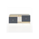 Dienni Hyperion Konsol 5 Raflı 3 Çekmeceli 4 Kapaklı 220 x 44 x 99 cm Aytaşı - Aytaşı - Antrasit