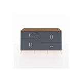 Dienni Hyperion Konsol 5 Raflı 3 Çekmeceli 5 Kapaklı 176 x 44 x 99 cm Antrasit - Çam