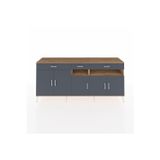 Dienni Hyperion Konsol 5 Raflı 3 Çekmeceli 5 Kapaklı 220 x 44 x 99 cm Antrasit - Çam