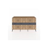 Dienni Hyperion Konsol 5 Raflı 3 Çekmeceli 8 Kapaklı 176 x 44 x 99 cm Çam - Çam - Antrasit