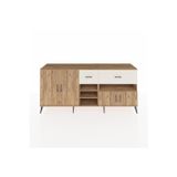 Dienni Hyperion Konsol 5 Raflı 4 Çekmeceli 2 Kapaklı 220 x 44 x 99 cm Çam - Çam - Aytaşı