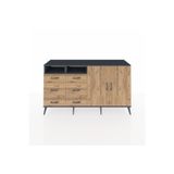 Dienni Hyperion Konsol 6 Raflı 2 Çekmeceli 4 Kapaklı 176 x 44 x 99 cm Antrasit - Çam