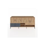 Dienni Hyperion Konsol 6 Raflı 2 Çekmeceli 5 Kapaklı 220 x 44 x 99 cm Çam - Antrasit - Çam