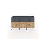 Dienni Hyperion Konsol 6 Raflı 3 Çekmeceli 4 Kapaklı 176 x 44 x 99 cm Antrasit - Çam - Antrasit