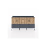 Dienni Hyperion Konsol 6 Raflı 6 Çekmeceli 4 Kapaklı 176 x 44 x 99 cm Antrasit - Antrasit - Çam