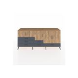 Dienni Hyperion Konsol 6 Raflı 6 Çekmeceli 5 Kapaklı 220 x 44 x 99 cm Çam - Çam - Antrasit