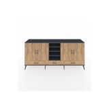 Dienni Hyperion Konsol 8 Raflı 3 Çekmeceli 4 Kapaklı 220 x 44 x 99 cm Antrasit - Çam