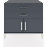 Dienni Hyperion Şifonyer 2 Çekmeceli 2 Kapaklı 88X44X80 Antrasit-Antrasit