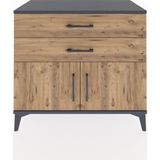 Dienni Hyperion Şifonyer 2 Çekmeceli 2 Kapaklı 88X44X80 Antrasit-Çam