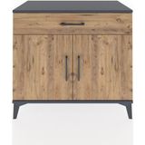 Dienni Hyperion Şifonyer Tek Çekmeceli 2 Kapaklı 88X44X80 Antrasit-Çam