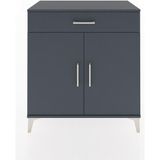 Dienni Hyperion Şifonyer Tek Çekmeceli 2 Kapaklı 88X44X96 Antrasit-Antrasit