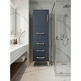Dienni Kronos Çok Amaçlı Dolap Mutfak Banyo Dolabı Tek Raflı 4 Çekmeceli Tek Kapaklı 44X59X134 Antrasit-Antrasit