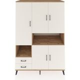 Dienni Kronos Dolap 10 Raflı 2 Çekmeceli 5 Kapaklı 132X59X195 Çam-Aytaşı/aytaşı - Atlas Çam