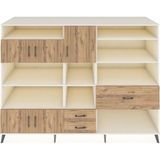 Dienni Kronos Dolap 13 Raflı 3 Çekmeceli 5 Kapaklı 220 x 59 x 163 cm Çam - Aytaşı