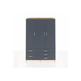 Dienni Kronos Dolap 5 Raflı 5 Çekmeceli 1 Askılı 132 x 59 x 195 cm Antrasit - Çam - Antrasit
