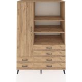 Dienni Kronos Dolap 7 Raflı 6 Çekmeceli Tek Kapaklı 132X59X195 Çam-Çam/çam - Atlas Çam