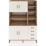 Dienni Kronos Dolap 9 Raflı 4 Çekmeceli 4 Kapaklı 132X59X195 Çam-Aytaşı/aytaşı - Atlas Çam