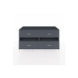 Dienni Kronos Konsol 2 Raflı 4 Çekmeceli 176 x 59 x 99 cm Antrasit - Antrasit