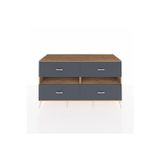 Dienni Kronos Konsol 2 Raflı 4 Çekmeceli 176x59x99 Çam-Çam/Antrasit
