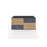 Dienni Kronos Konsol 2 Raflı 4 Çekmeceli 4 Kapaklı 176x59x99 Antrasit-Antrasit/Çam