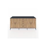 Dienni Kronos Konsol 2 Raflı 4 Çekmeceli 4 Kapaklı 220 x 59 x 99 cm Antrasit - Çam - Çam