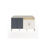 Dienni Kronos Konsol 2 Raflı 5 Çekmeceli 2 Kapaklı 176 x 59 x 99 cm Aytaşı - Aytaşı - Antrasit